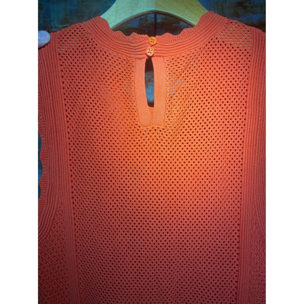 House of Harlow 1960 Orange Pointelle Knit Sleeveless Midi Dress Womens Size M - Picture 8 of 9